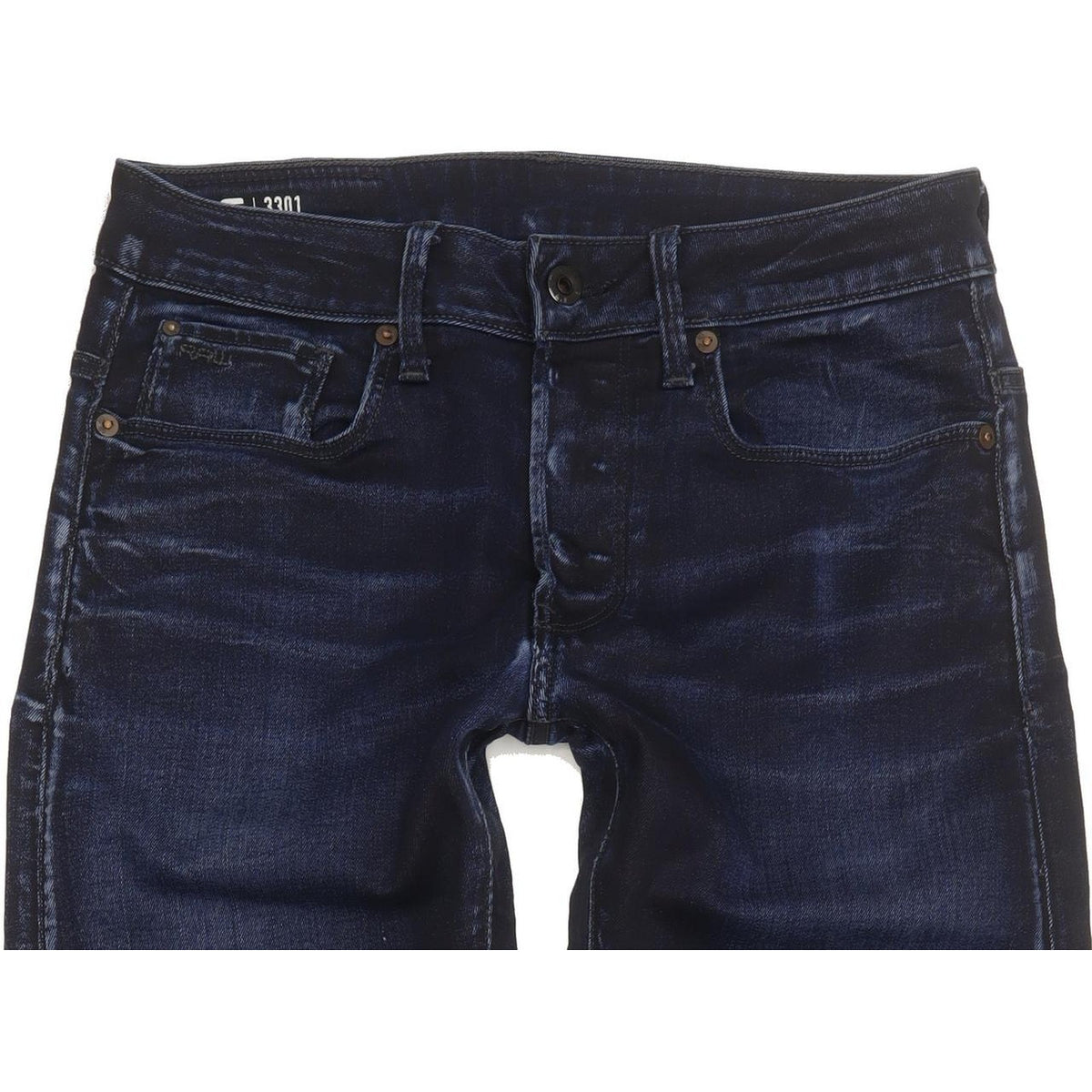 G-Star 3301 Men Navy Skinny Slim Stretch Jeans W30 L32