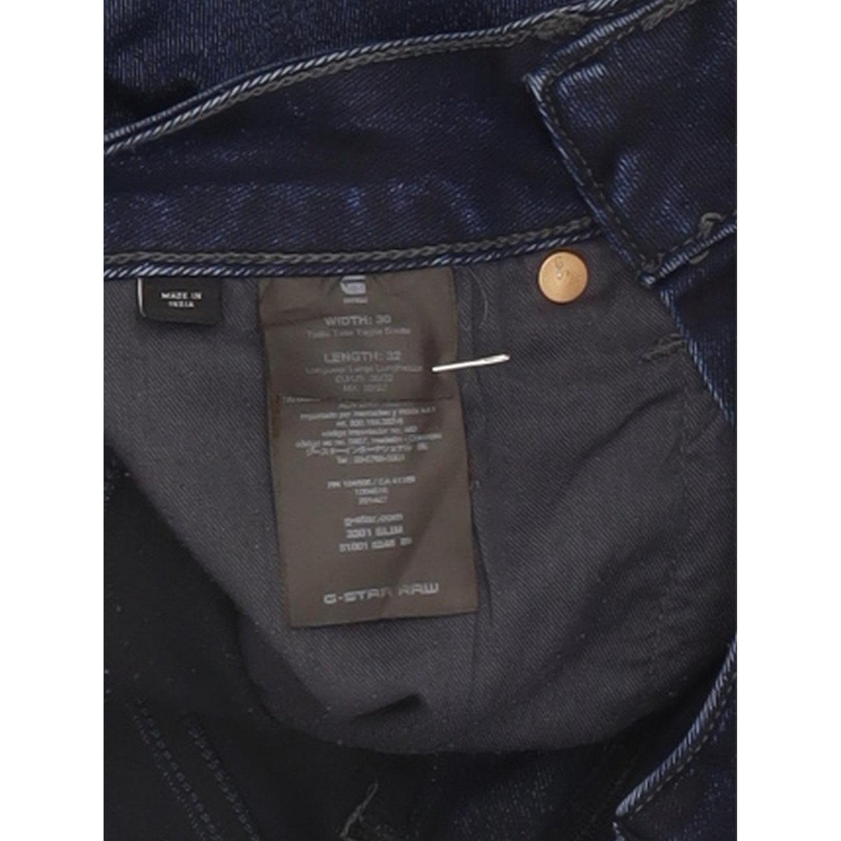 G-Star 3301 Men Navy Skinny Slim Stretch Jeans W30 L32