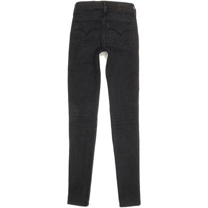 Levi's 710 Super Women Black Skinny Slim Stretch Jeans W24 L30