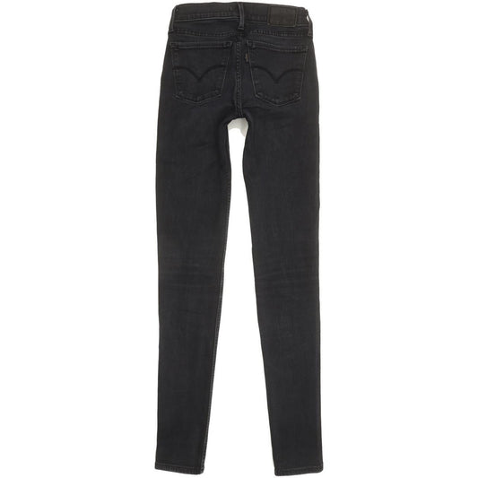 Levi's 710 Super Women Black Skinny Slim Stretch Jeans W24 L30