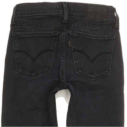 Levi's 710 Super Women Black Skinny Slim Stretch Jeans W24 L30