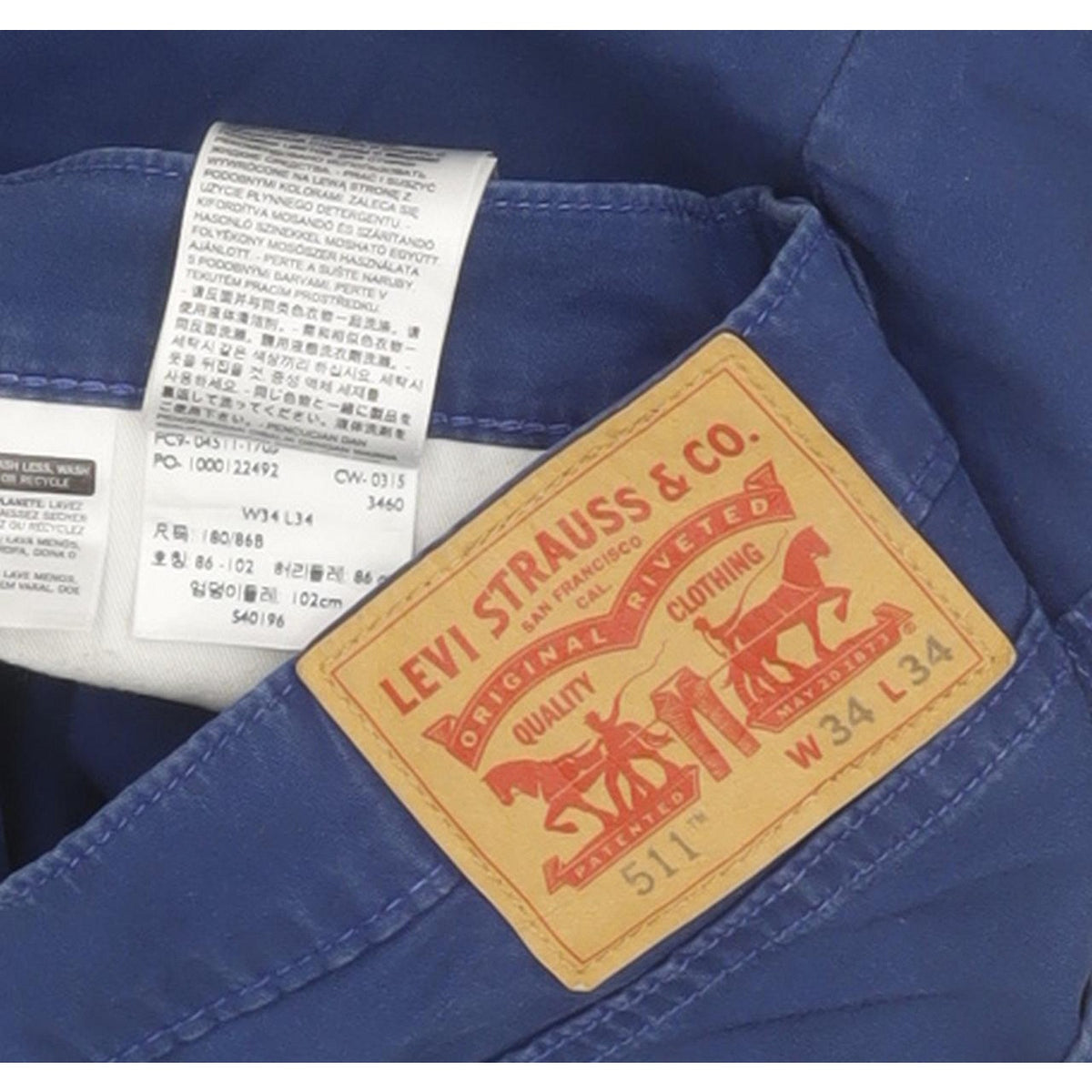 Levi's 511 Men Blue Straight Slim Stretch Jeans W34 L33