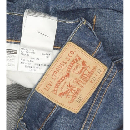 Levi's 511 Men Blue Straight Slim Stretch Jeans W32 L32
