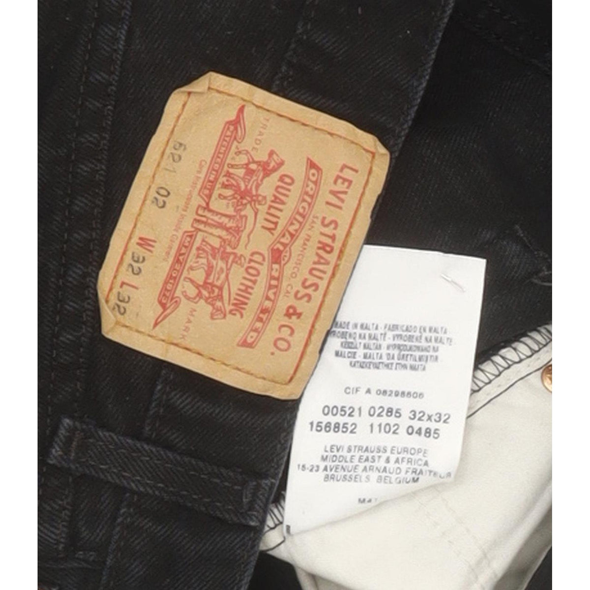 Levi's 521 Men Black Straight Regular Jeans W31 L31