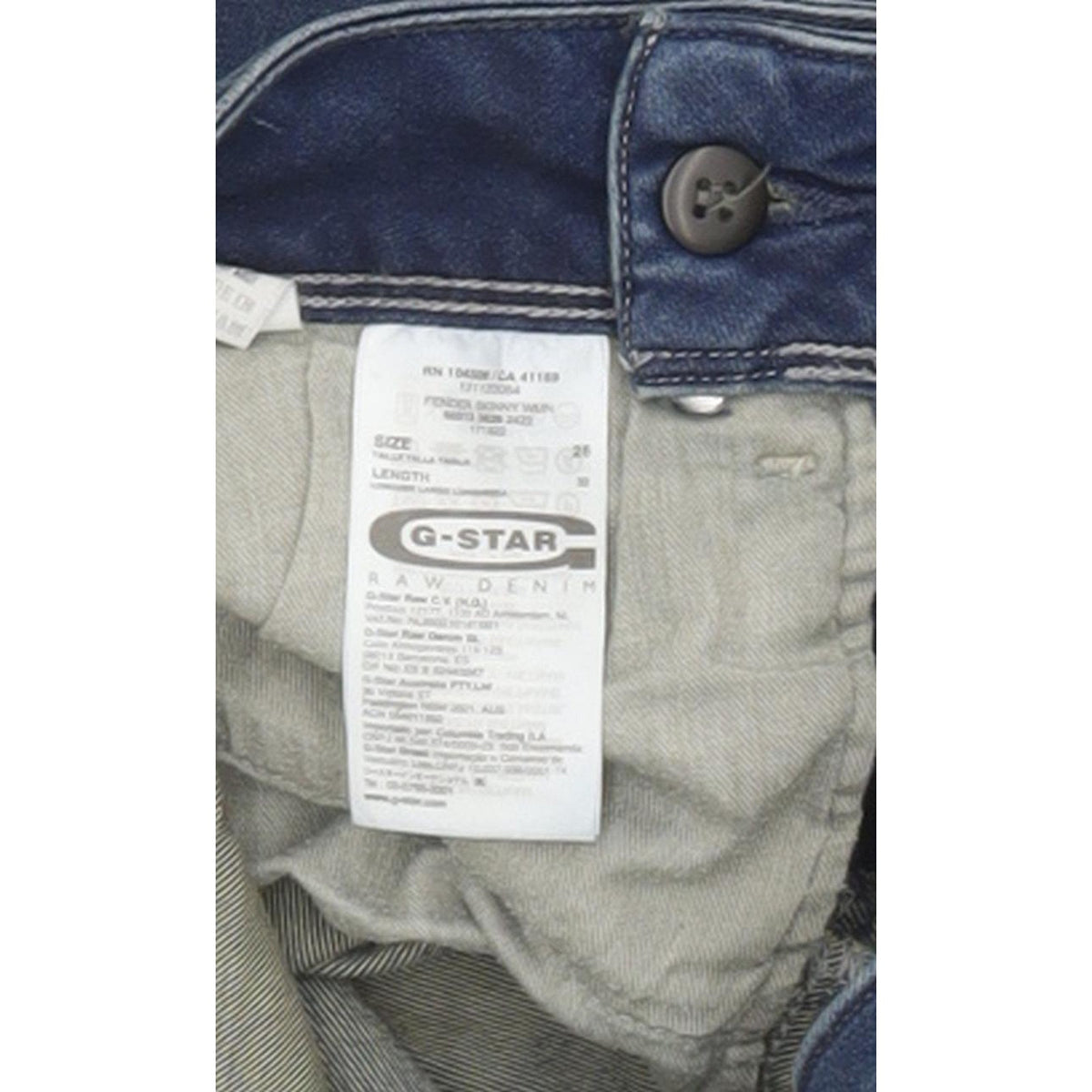 G-Star Fender Women Blue Skinny Slim Stretch Jeans W26 L32