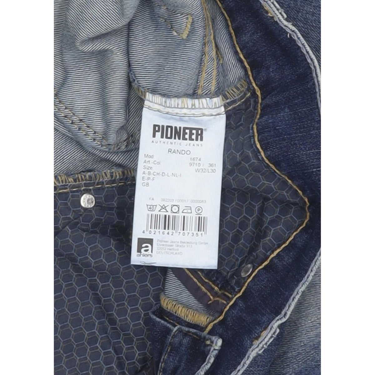 Pioneer Rando Men Blue Straight Regular Stretch Jeans W32 L30