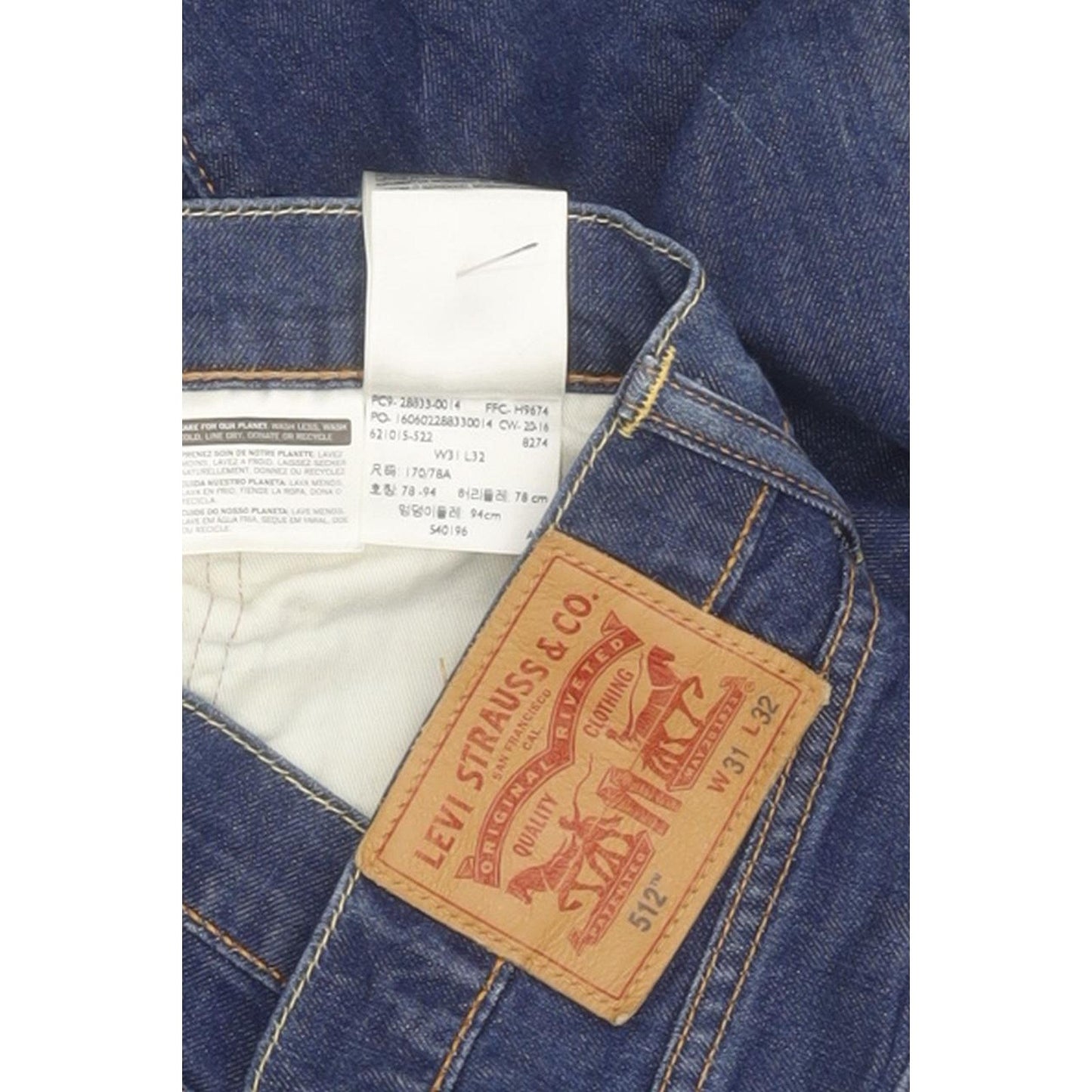 Levi's 512 Men Blue Tapered Slim Stretch Jeans W31 L29