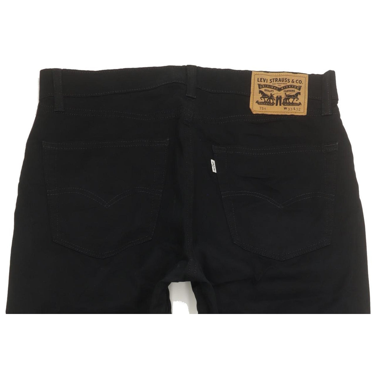 Levi's 751 Men Black Straight Regular Stretch Jeans W33 L31