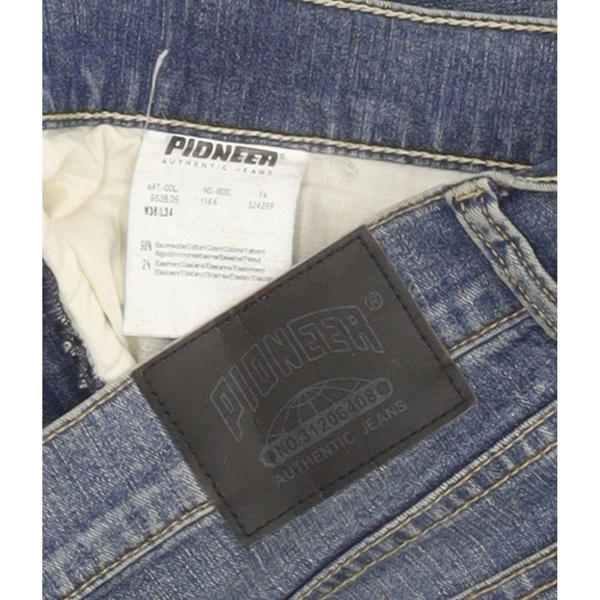 Pioneer Men Blue Straight Regular Stretch Jeans W36 L34