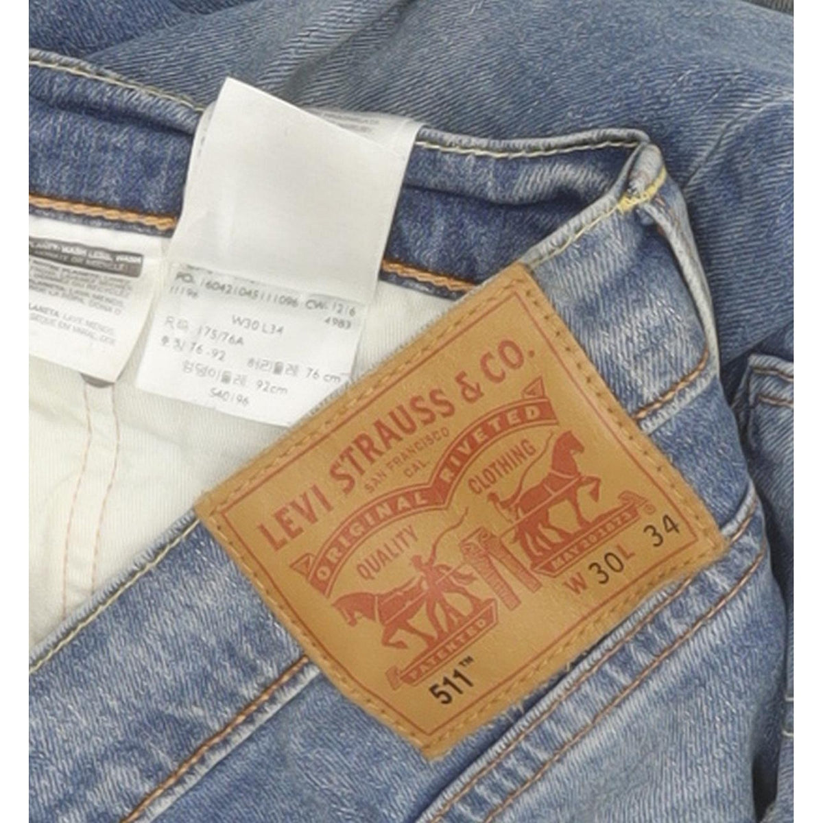 Levi's 511 Men Blue Straight Slim Stretch Jeans W30 L33