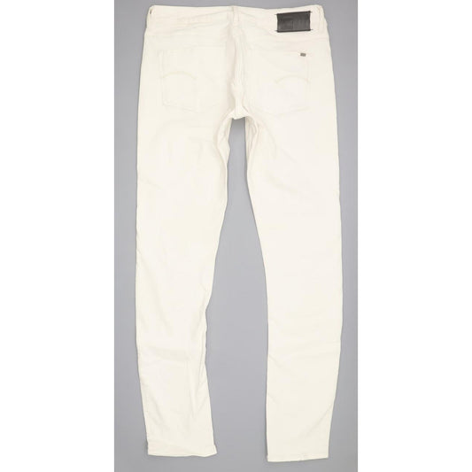 G-Star Women White Straight Slim Stretch Jeans W28 L32