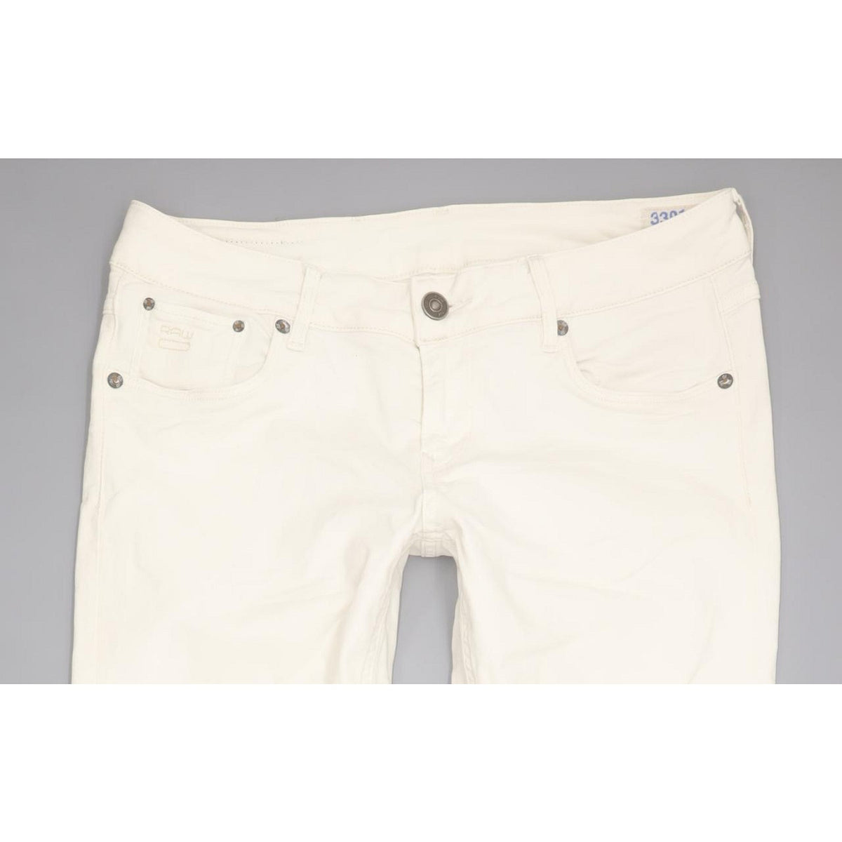 G-Star Women White Straight Slim Stretch Jeans W28 L32