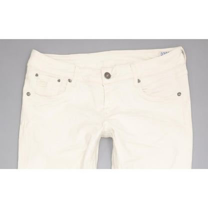 G-Star Women White Straight Slim Stretch Jeans W28 L32