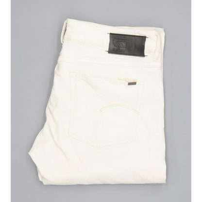 G-Star Women White Straight Slim Stretch Jeans W28 L32