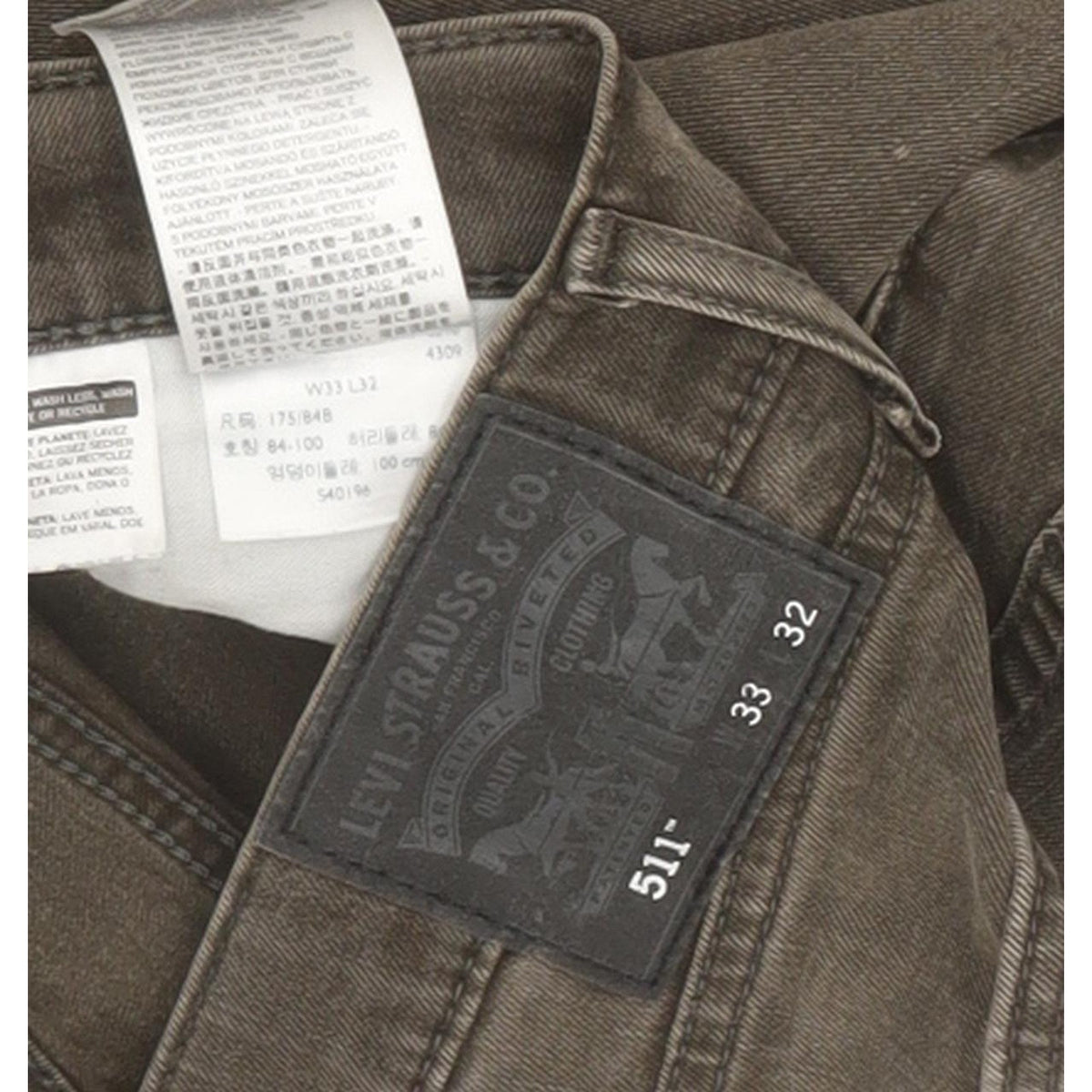 Levi's 511 Men Grey Straight Slim Jeans W33 L31