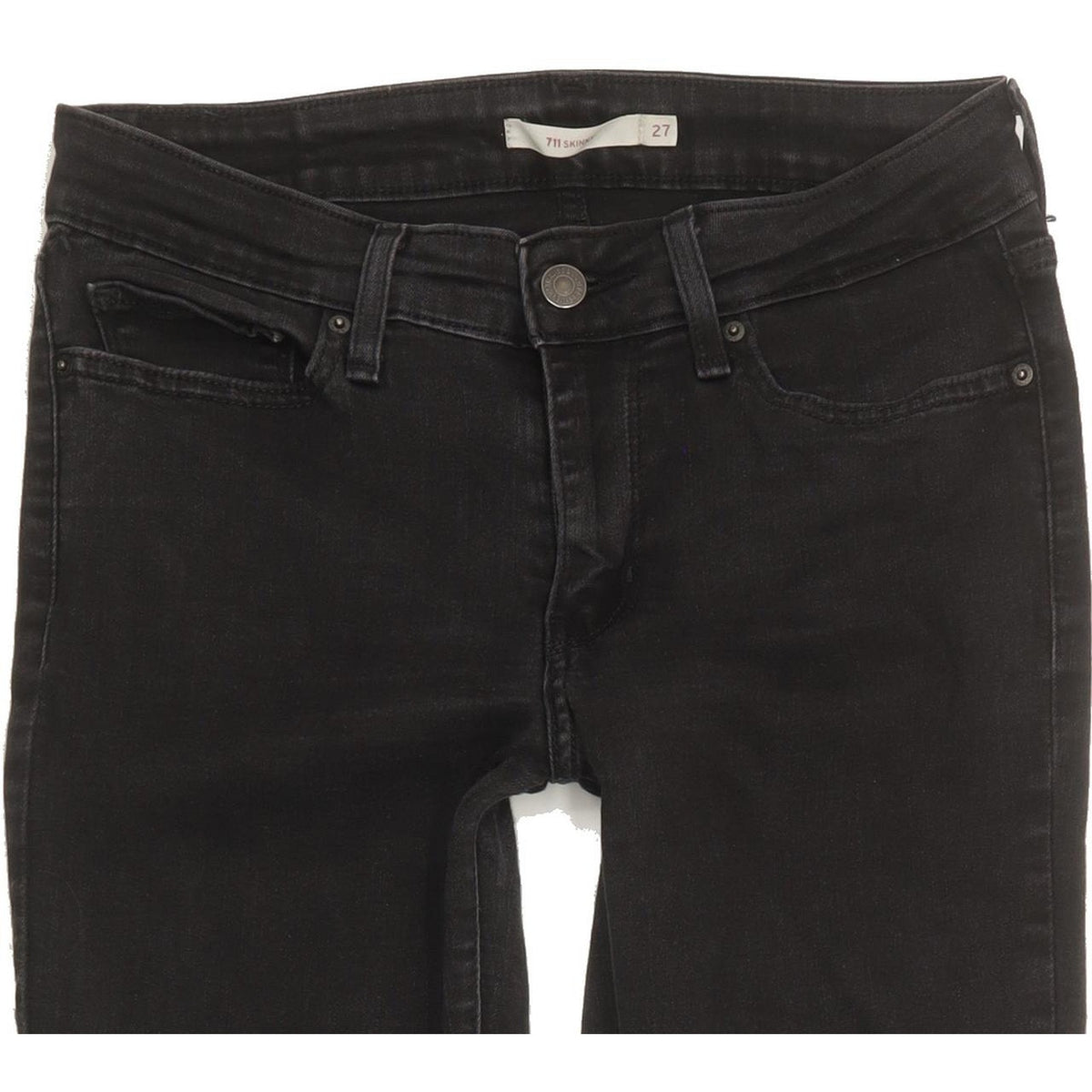 Levi's 711 Women Black Skinny Slim Stretch Jeans W27 L29
