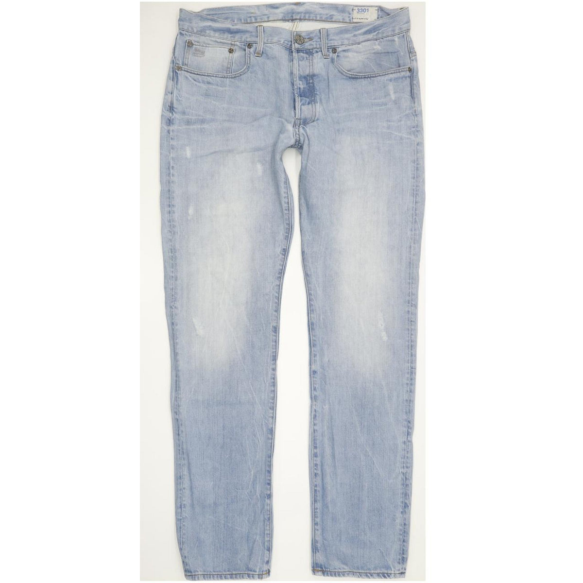 G-Star 3301 Men Blue Straight Regular Jeans W36 L33