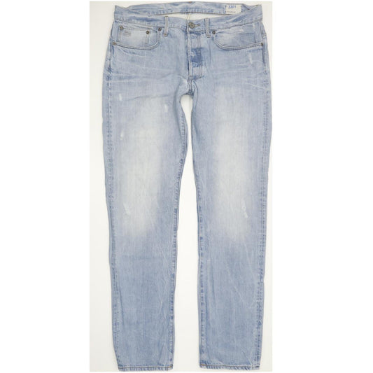 G-Star 3301 Men Blue Straight Regular Jeans W36 L33