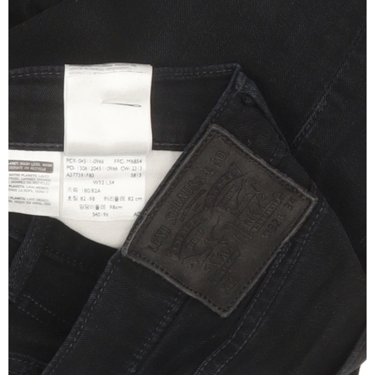 Levi's 511 Men Black Straight Slim Stretch Jeans W32 L33