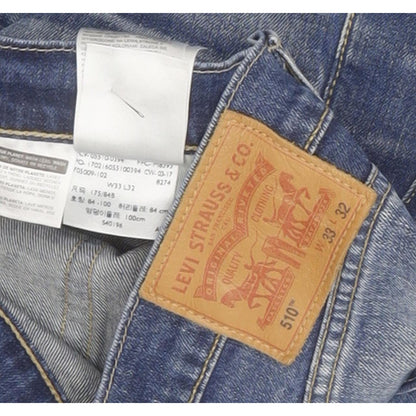 Levi's 510 Men Blue Skinny Slim Stretch Jeans W33 L31