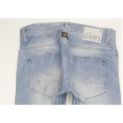 G-Star Men Blue Straight Slim Jeans W32 L32