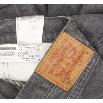 Levi's 504 Men Grey Straight Regular Stretch Jeans W31 L29
