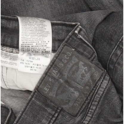 Levi's 512 Men Grey Tapered Slim Stretch Jeans W30 L30