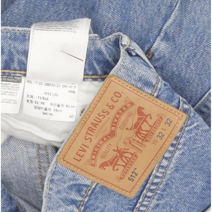 Levi's 512 Men Blue Tapered Slim Stretch Jeans W32 L31